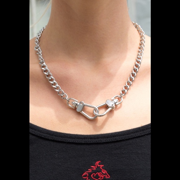 Brandy Melville Jewelry - Brandy Melville silver carabiner chain necklace